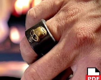 Leather Ring Pattern – 3 Styles from Scrap – Easy PDF A4 Download – DIY Upcycling Project