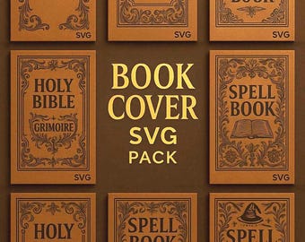 10 Book Cover SVG Pack: Victorian, Gothic, Western Designs (Digital Download)