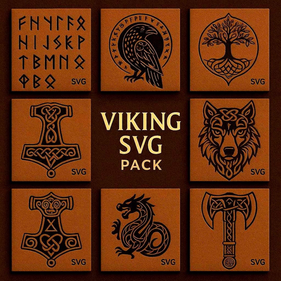Ing Rune Svg Viking SVG Pack: Norse Runes, Dragon, Wolf Designs (digital Download ...