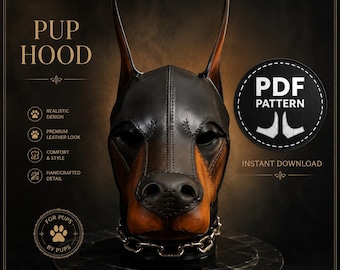 Patron de cagoule en cuir de doberman : cosplay pleine tête (Modèle PDF)