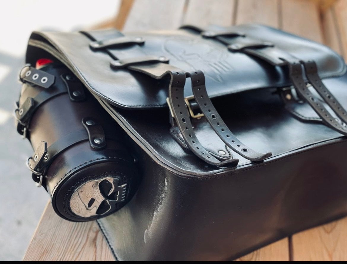 Modèle de support de bidon de carburant en cuir - Modèle PDF A4 - Adaptateur de sacoche de moto - Projet de bricolage en cuir de style tactique