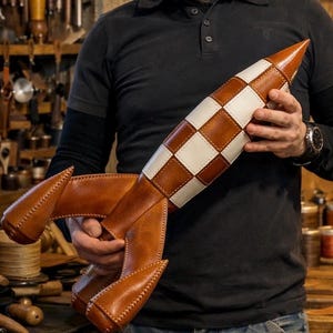 Patrón de cohete de cuero: Decoración Steampunk DIY de 60 cm (Plantilla PDF)