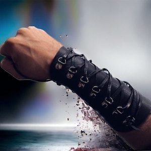 Leather Biker Bracers Pattern – PDF A4 – Cuff Template for Cosplay, LARP, DIY Armor Gear