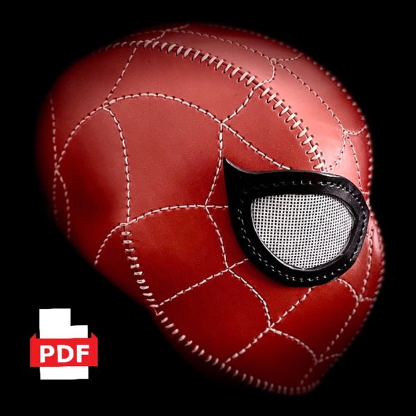 SPIDERMAN LEATHER HELMET - Pdf Pattern Size S - M - L