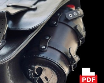 Leather Fuel Canister Holder Pattern: Tactical Motorcycle Bag (PDF Template)
