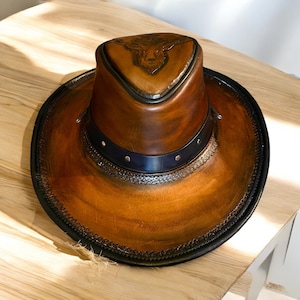 Molde de chapéu de couro Hunter em PDF – Modelo de costura para boné ao ar livre – Chapéu Bushcraft faça você mesmo – A4 e Carta EUA – Download digital – Tamanhos 54-62 cm