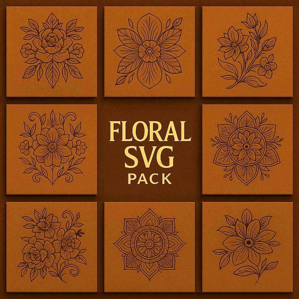 Floral Western SVG Pack: Victorian Leather Tooling Designs (PDF