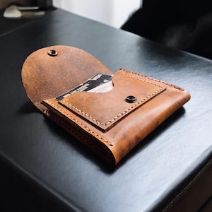 Modèle de portefeuille porte-cartes en cuir - Facile da fare soi-même - Modèle à 2 pochettes - PDF Svg Dxf A4 + Lettre US - Personalizzabile