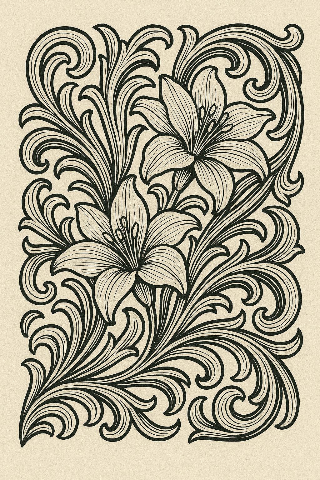 Floral Western SVG Pack: Victorian Leather Tooling Designs (PDF