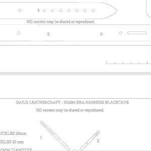 Leather Bra Harness Pattern, DIY Lingerie, XS-M/L (Digital Download) image 7