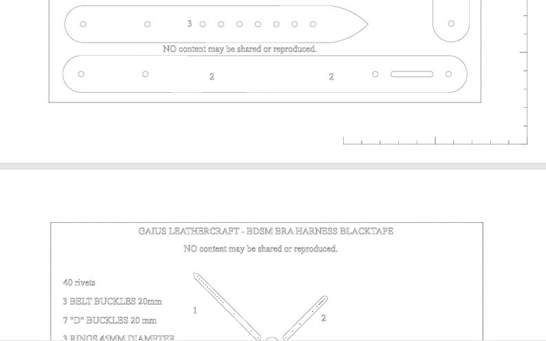 Leather Bra Harness Pattern, DIY Lingerie, XS-M/L (Digital Download) image 7