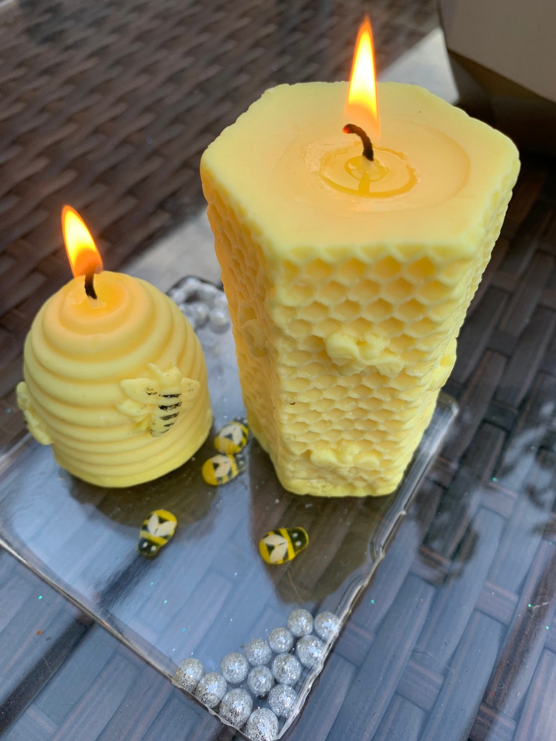 Bee Hive Candle Set Honeybee Candle Yellow Candle Bee Etsy UK