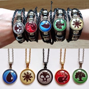 MTG Mana armbanden/kettingen roestvrijstalen ketting zilver goud rodium