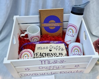 Personalized Teacher Starter Kit: Crate, Notebook, Lanyard, Tote Bag