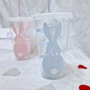 Printed CUP & SWIRL STRAW Reusable Cup & Lid Kids Drinking ware Party  Picnic UK