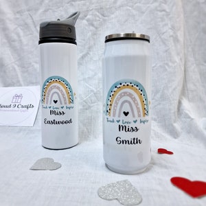 Personalised Teacher Water Bottle, Personalised Bottle for Teacher, Teacher Drinks Can, Teacher Water Bottle, Stylish Drinks Can for Teacher