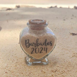 Sand Jar. Glass Jar for Sand. Holiday Keepsake. Honeymoon Keepsake. First Holiday Keepsake
