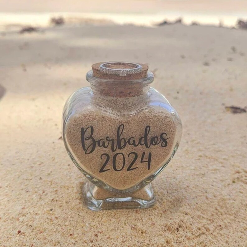 Sand Jar. Glass Jar for Sand. Holiday Keepsake. Honeymoon Keepsake. First Holiday Keepsake