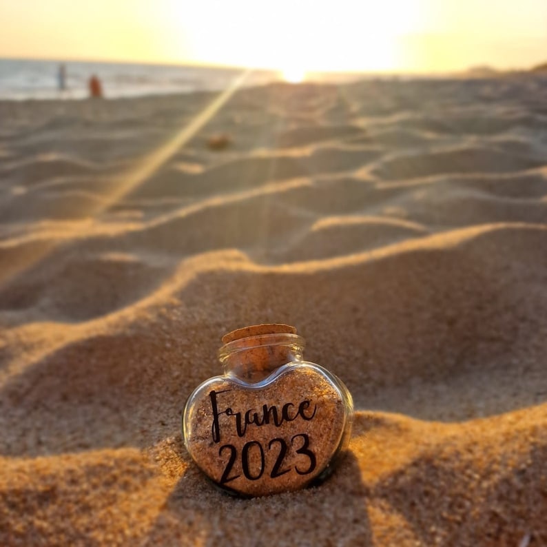 Sand Jar. Glass Jar for Sand. Holiday Keepsake. Honeymoon Keepsake. First Holiday Keepsake