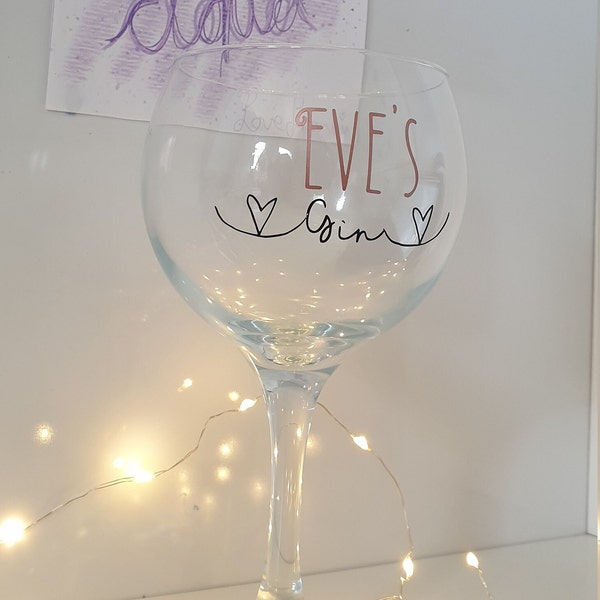 Personalised Gin glass, Gin glass personalised to you, Gin Glass with Name, Gin Glass with Name, Personalised Glass, Gin Gifts, Gift for her