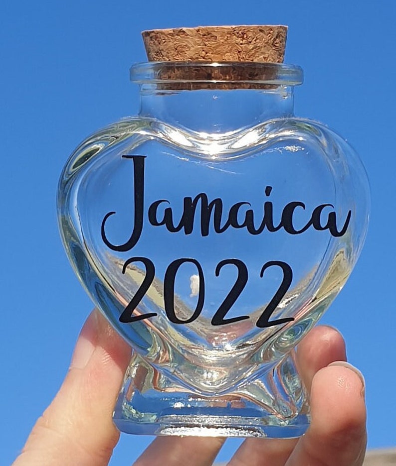 Sand Jar. Glass Jar for Sand. Holiday Keepsake. Honeymoon Keepsake. First Holiday Keepsake