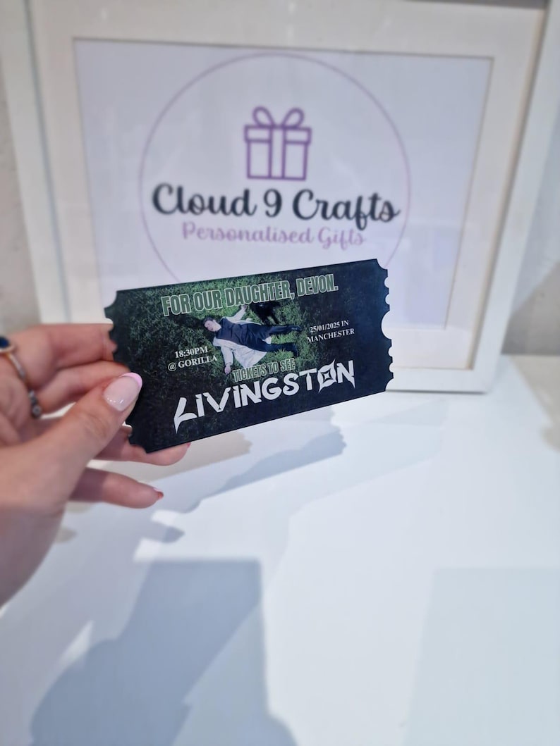 Personalised Acrylic Concert Ticket, Custom Gift, Personalised Event Ticket, Concert, Comedian, Live Show, Memorabilia, Souvenir Ticket immagine 8