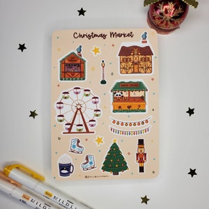 Christmas Market Sticker Sheet | Planner Stickers| Bullet Journal Stickers | Matte