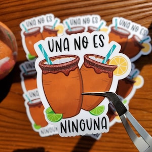 Cantaritos de bebida | Jarrito de barro| Sticker mexicain| Culture mexicaine | Sticker pour ordinateur | Résistant aux intempéries