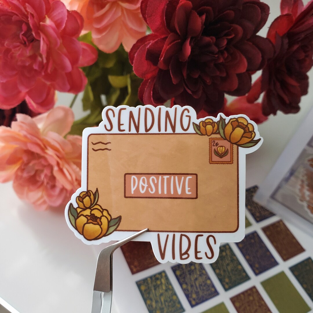 Sending Positive Vibes Envelope Sticker | Aesthetic Cozy Envelope ...