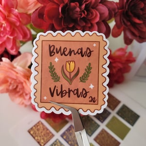 Buenas vibras estampilla Sticker| Good Vibes Stempel Sticker | Ästhetischer gemütlicher Aufkleber| Computer Aufkleber| Wasserdicht