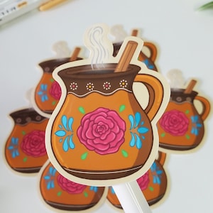 Jarrito de barro para cafe | Sticker Mexicaanse koffiekop| Cultura Mexicana | Computersticker | Waterdicht