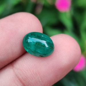 emerald cabochon oval shape Gemstone 100% Genuine stone Natural Zambian Emerald cabochon Loose emerald cabochon,Size 8×11.50mm 3.75cts