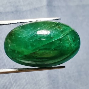 emerald cabochon oval shape Gemstone 100% Genuine stone Natural Zambian Emerald cabochon Loose emerald cabochon,Size 12×19.50mm 15.50cts,