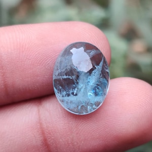 Aquamarine Cabochon Oval 100% Natural Aquamarine Gemstone Cabochon, Loose Aquamarine Cabochon•11.50×14.50mm 7.50Cts