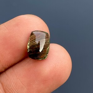 Peridot Rutile Gemstone Cushion Cabochon, aaa peridot. UNIQUE PERIDOT RUTILE Rare Quality. Natural Peridot Gemstone, 3.50cts. 7.60x10mm