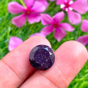 Blue Sandstone Faceted Round Top Grade Quality Sandstone. Loose Sandstone. Sandstone Gemstone (12 MM) Making For Jewellery. 4.80cts