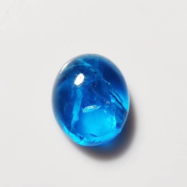 Cabochon Ovale En Apatite Bleue Naturelle - 3,97 Carats - Madagascar - Qualité Excellente - Neuf