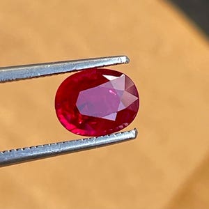 Natural Ruby Unheated Pigeon Blood Red RARE Quality With Certificate,1.50cts 7.70x6mm.Ruby Oval Faceted Red Ruby.top quality ruby,Mozambique