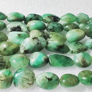 Emerald Tumble Beads Gemstone, Semi Precious, 8-10-12-14-16 inches, Making For Jewelry natural Emerald Smooth beads,