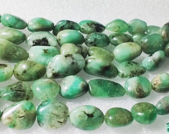 Emerald Tumble Beads Gemstone, Semi Precious, 8-10-12-14-16 inches, Making For Jewelry natural Emerald Smooth beads,