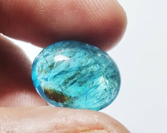 Cabochão de apatita oval, 12 × 16mm, apatita aaa, apatita de alta qualidade, cabochão oval de apatita natural, pedra preciosa de apatita apatita solta, 12cts,
