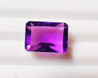Wisiorek z ośmiokątnego kamienia szlachetnego z ametystu, kamień urodzinowy lutego, szlifowany ametyst, kamień szlachetny 9×12 mm, afrykańska kopalnia ametystu, 7,60 ct