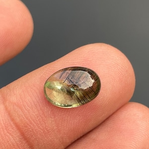 Peridot Rutile Gemstone Oval Cabochon, aaa peridot. UNIQUE PERIDOT RUTILE Rare Quality. Natural Peridot Gemstone, 3.30cts size 7.50x11mm,