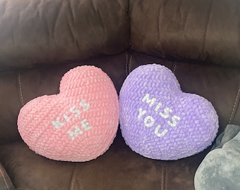 Crochet Candy Heart Pillow!