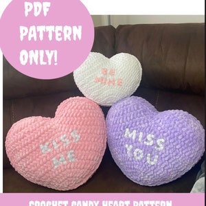 Crochet Candy Heart Pillow Pattern