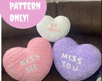 Crochet Candy Heart Pillow Pattern