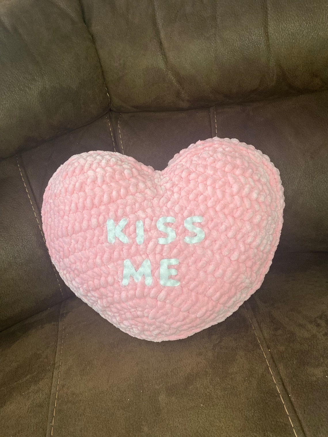 Crochet Candy Heart Pillow Etsy