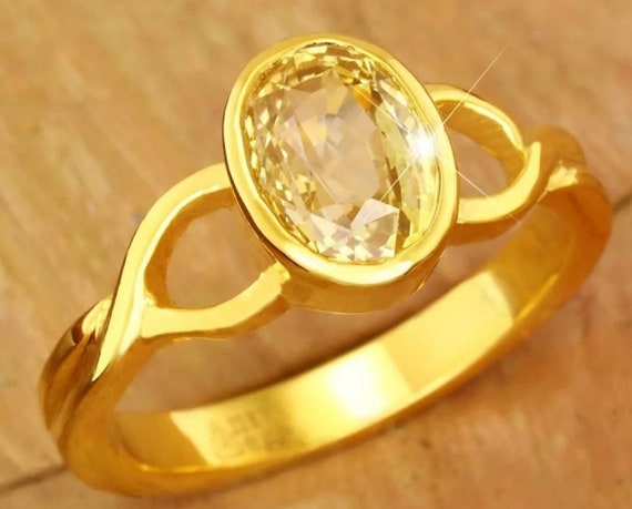 Yellow Sapphire ,natural Certified 4.00-11.00 Ct Yellow Sapphire Astrology  Ring,pukhraj Ring in Copper punchdhatu for Unisex by ABHAY GEMS - Etsy | Yellow  sapphire, Rings for men, Gold ring designs