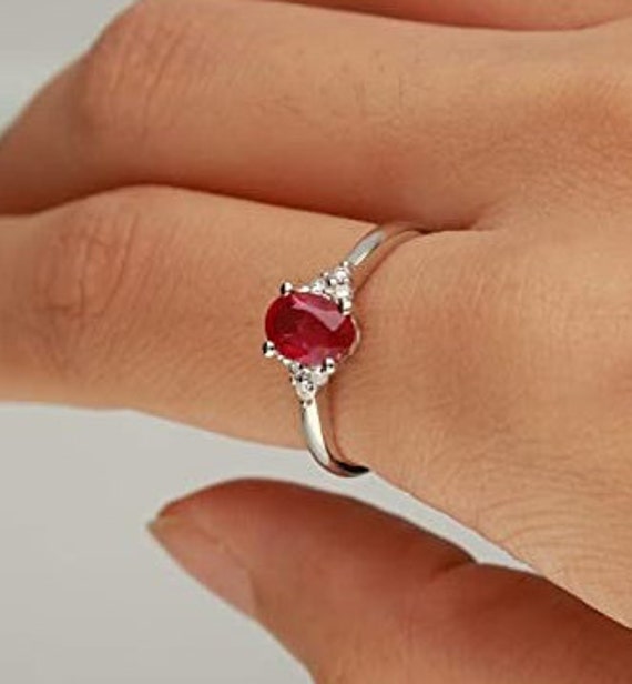 1.75 carat natural ruby diamond engagement ring, Halo ruby diamond ring –  Lilo Diamonds