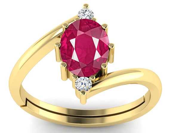 Divya Shakti Ruby / Manik Gemstone Silver Ring Natural AAA Quality (Simple  Design) – Ramneek Jewels